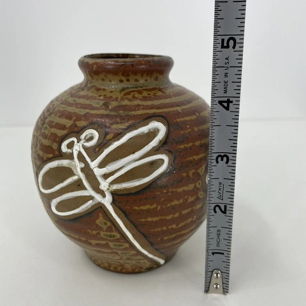 Vintage Rustic Japanese Pottery Vase 5